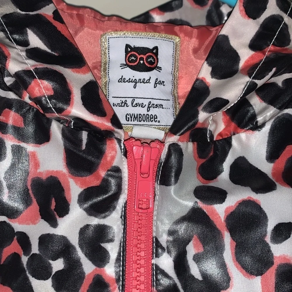 Gymboree Leopard Print Raincoat - Pink and Black